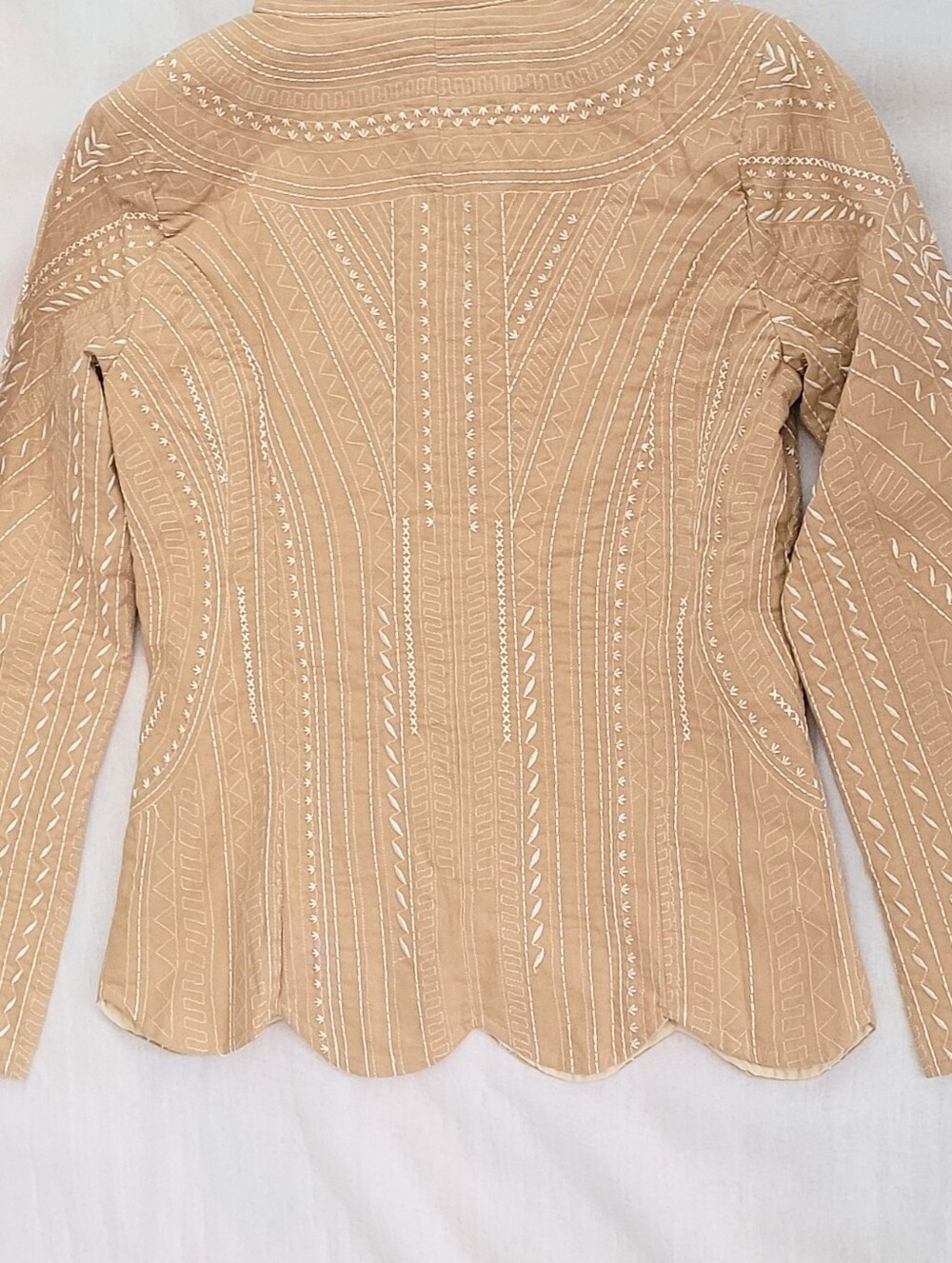 NWT! Boho Quilted Women's Fall Blazer Event Button Front Embroidered Jacket XS - Picture 15 of 16